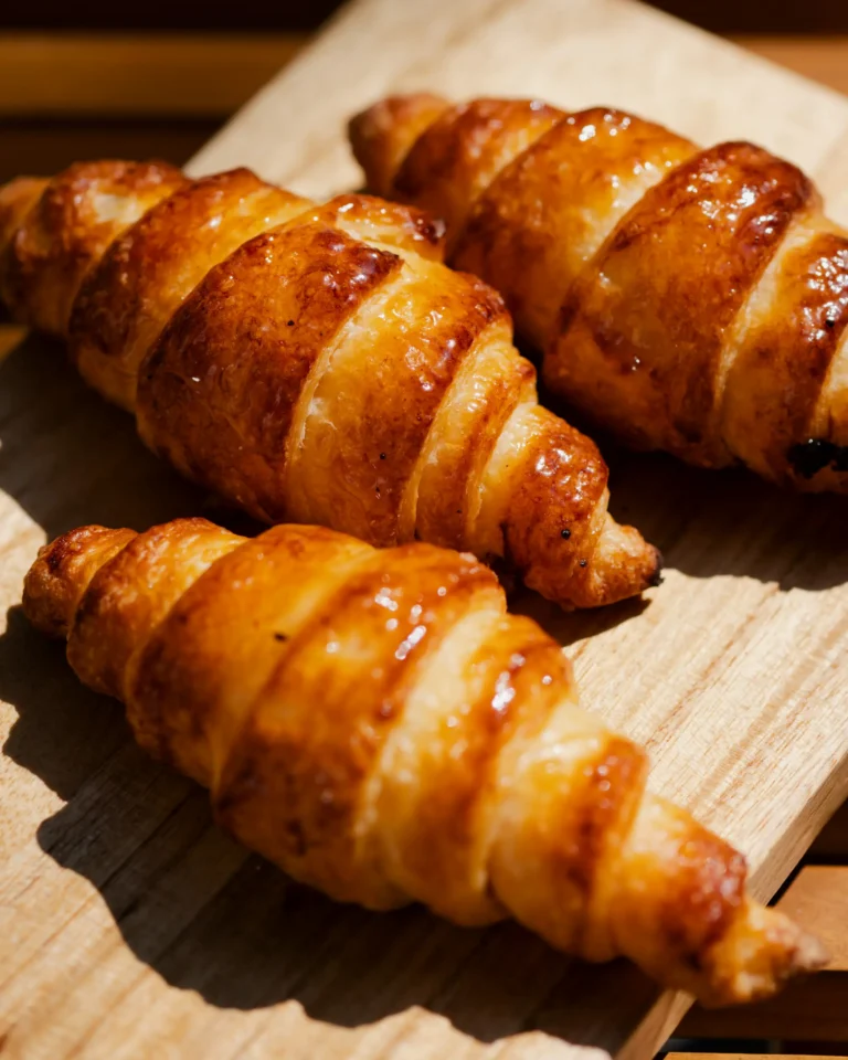 Cruasanes sin gluten recién horneados